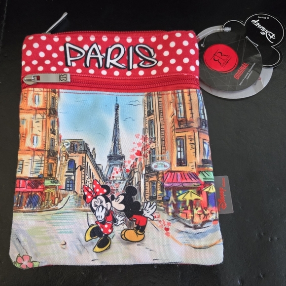 Robin Ruth Disney Mickey Minnie Paris Polka Dot Pouch Crossbody Purse Bag NWT - Picture 3 of 7